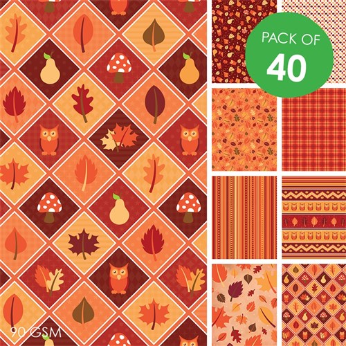 Autumn Craft Paper - Pack of 40