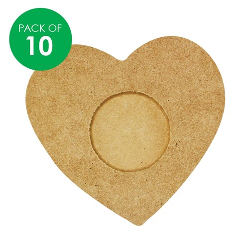 Wooden Candle Holders - Heart - Pack of 10