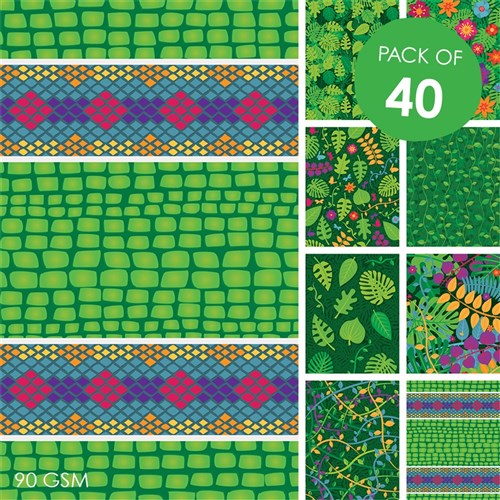 Jungle Craft Paper - Pack of 40