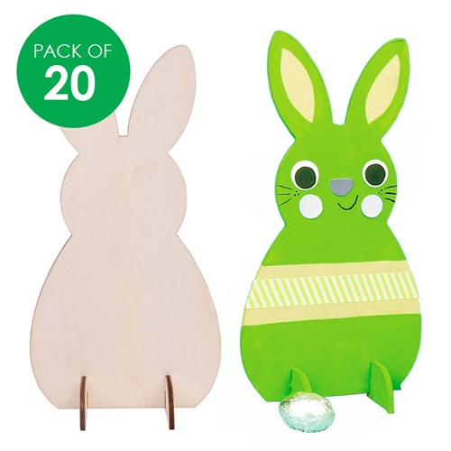 3D Wooden Bunnies - Pack of 20