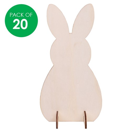 3D Wooden Bunnies - Pack of 20