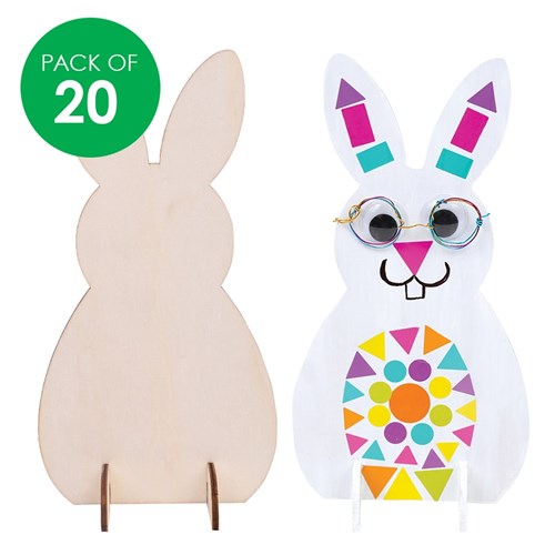 3D Wooden Bunnies - Pack of 20