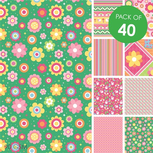 Spring Craft Paper - Pack of 40