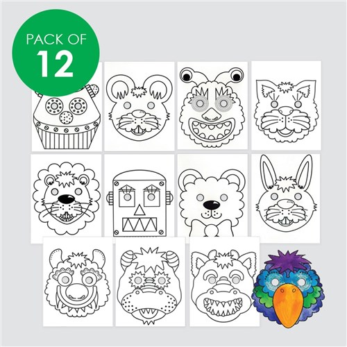 Colour-In Masks - Pack of 12