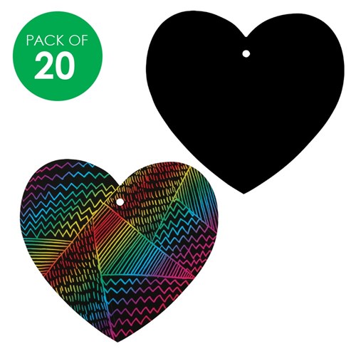Scratch Board Hearts - Pack of 20