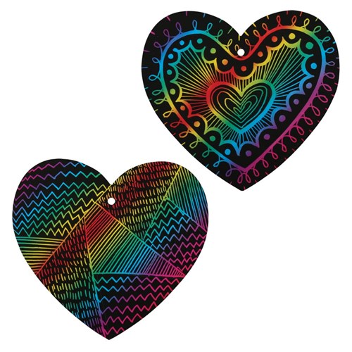 Scratch Board Hearts - Pack of 20