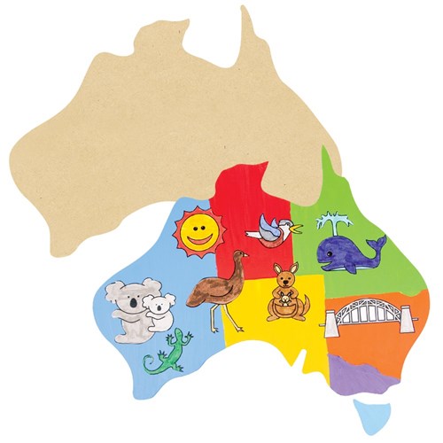 Wooden Australia Shape - Large