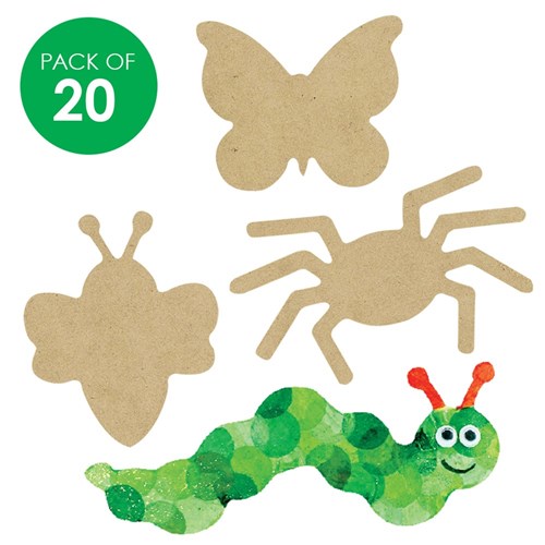 Wooden Minibeast Shapes - Pack of 20