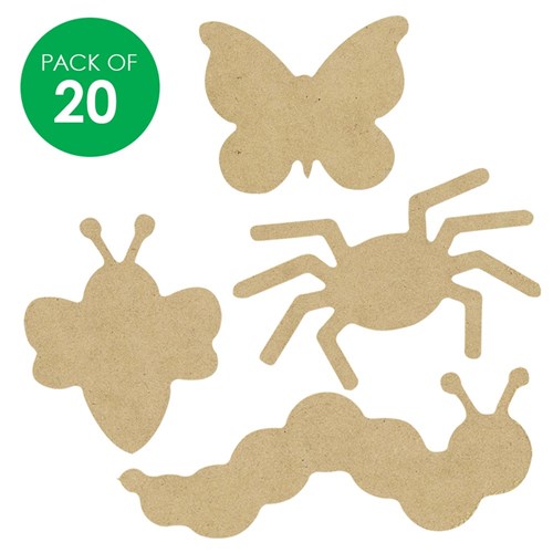 Wooden Minibeast Shapes - Pack of 20