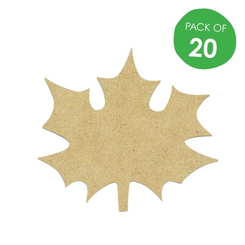 Wooden Leaf Shapes - Pack of 20