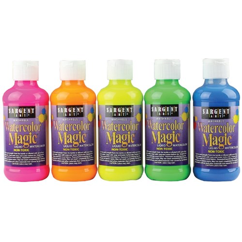 Watercolor Magic Fluorescent Liquid Watercolours - 225ml - Set of 5 Colours