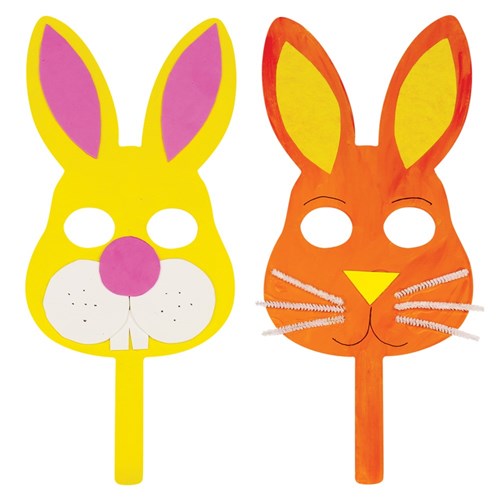 Wooden Bunny Masks - Pack of 10