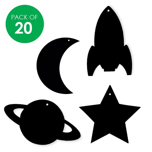 Scratch Board Space Shapes - Pack of 20