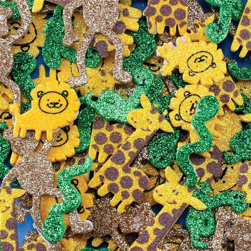 Foam Glitter Jungle Animal Stickers - Pack of 120