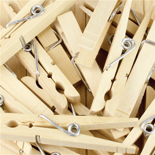 Wooden Pegs - Natural - Pack of 24