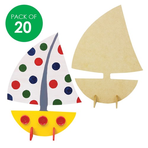 3D Wooden Boats - Pack of 20