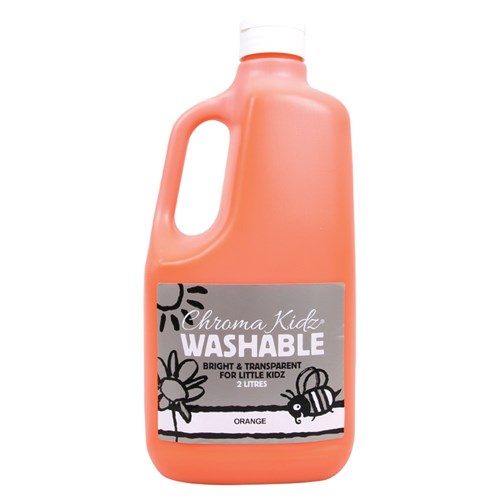 Chroma Kidz Washable Paint - Orange - 2 Litres