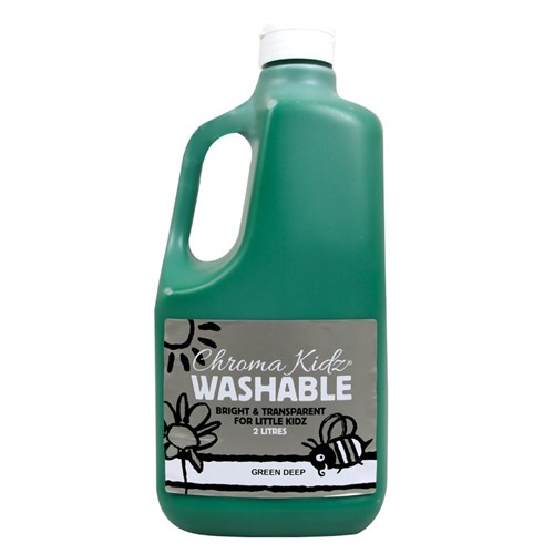 Chroma Kidz Washable Paint - Green Deep - 2 Litres