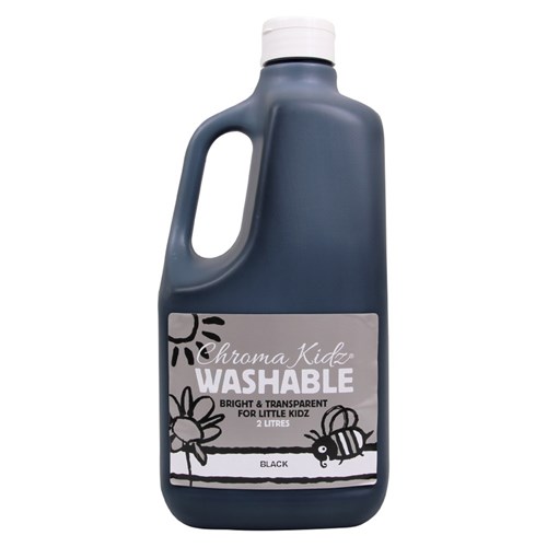 Chroma Kidz Washable Paint - Black - 2 Litres