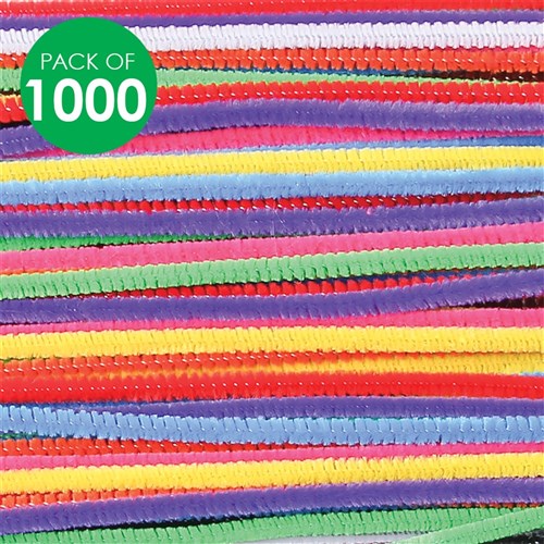 Pipe Cleaners - Assorted - 15cm - Pack of 1,000