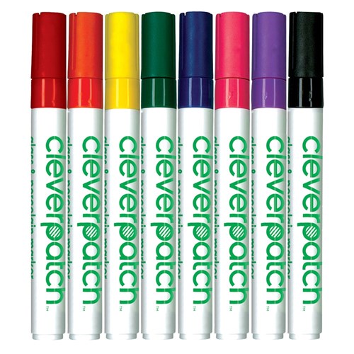 CleverPatch Glass & Porcelain Markers - Pack of 8 Colours
