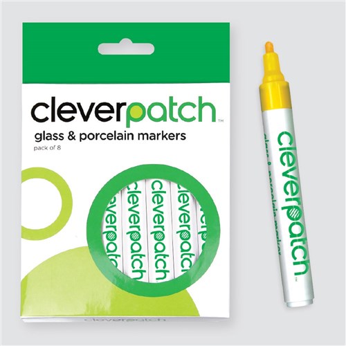 CleverPatch Glass & Porcelain Markers - Pack of 8 Colours