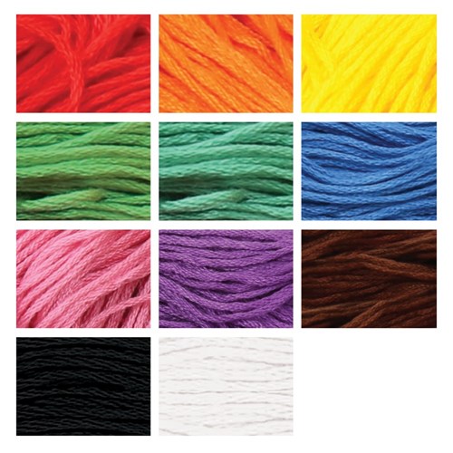 Embroidery Thread - Set of 11 Colours