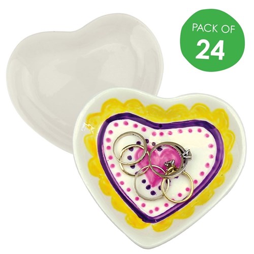 Porcelain Heart Dish - Pack of 24