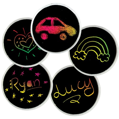 Scratch Board Badge Set - Pack of 20