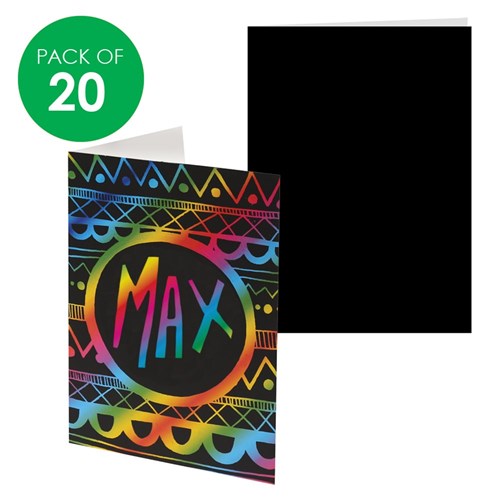 Scratch Board Greeting Cards - Pack of 20