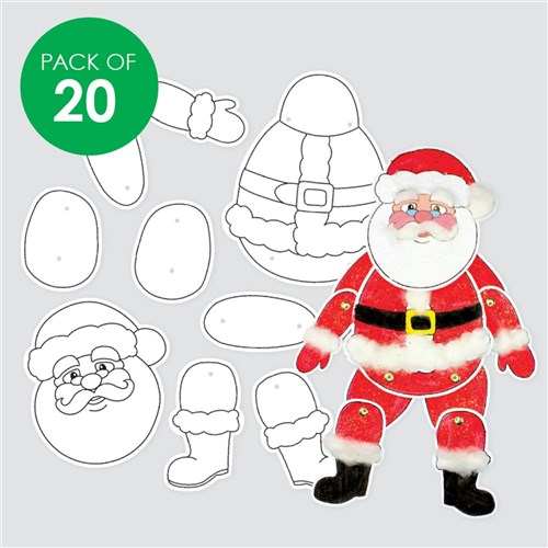 Cardboard Dancing Santas - White - Pack of 20