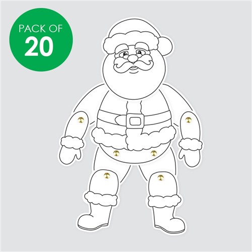 Cardboard Dancing Santas - White - Pack of 20