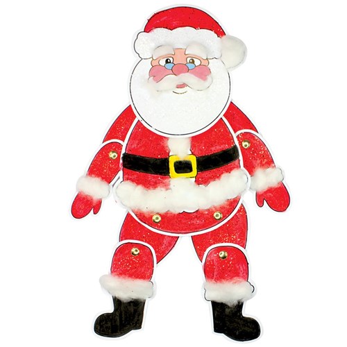 Cardboard Dancing Santas - White - Pack of 20