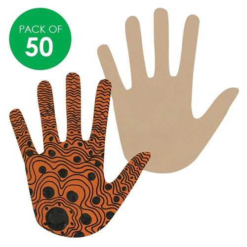 Cardboard Hands - Brown - Pack of 50