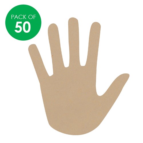 Cardboard Hands - Brown - Pack of 50