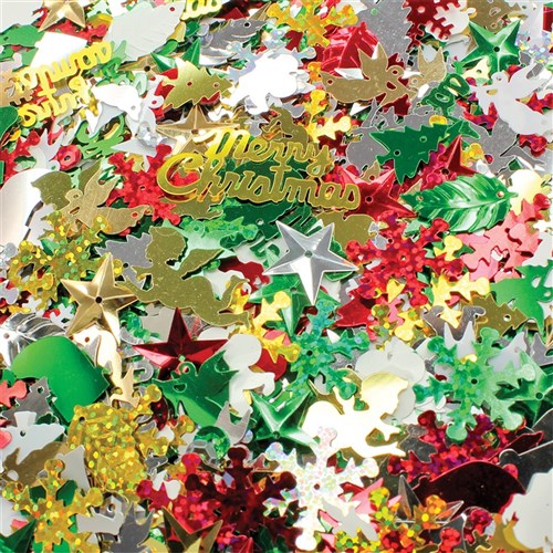 Merry Christmas Sequin Mix - 50g Pack
