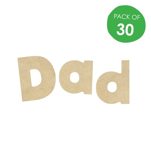 Wooden Dad Letters - Pack of 30