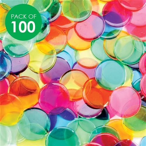 Coloured Discs - Transparent - Pack of 100