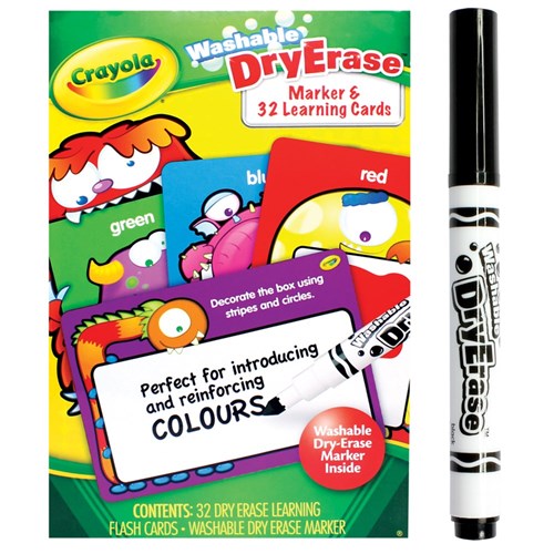 Crayola Colours Dry Erase Flash Cards - Pack of 32