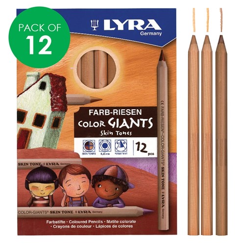 Lyra Color-Giants Skin Tone Pencils - Pack of 12