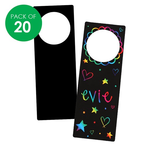 Scratch Board Door Hangers - Pack of 20