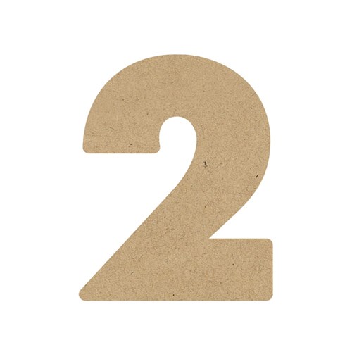 3D Wooden Number - 2