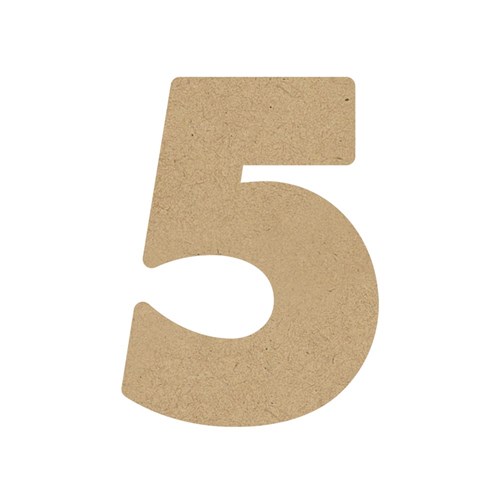 3D Wooden Number - 5