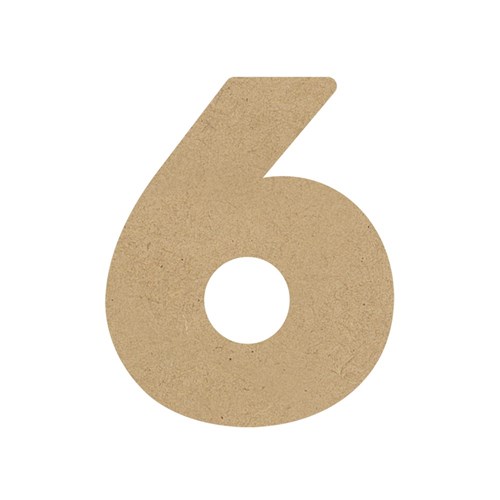 3D Wooden Number - 6