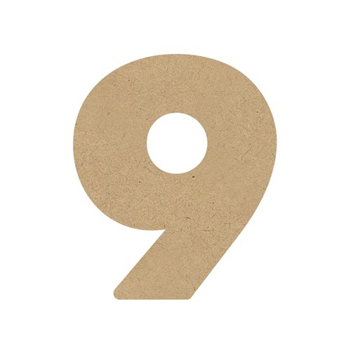 3D Wooden Number - 9