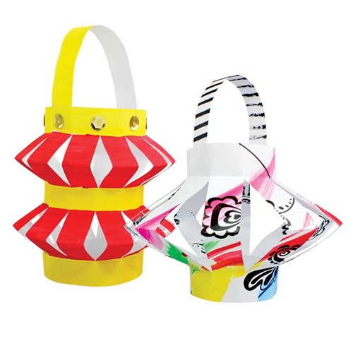 Cardboard Chinese Lanterns - White - Pack of 20