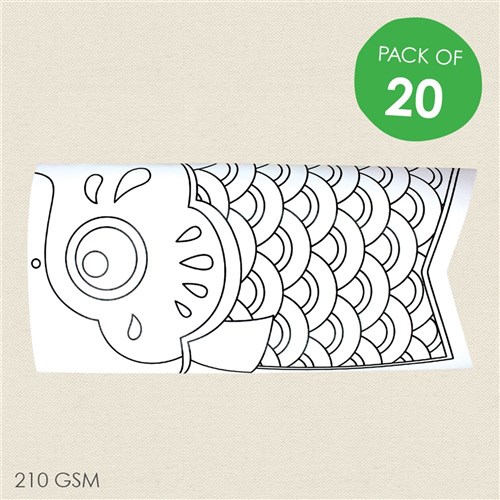 Cardboard Koi Fish - White - Pack of 20