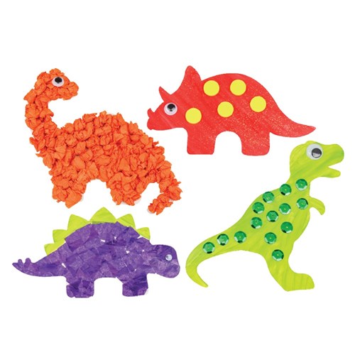 Cardboard Dinosaurs - White - Pack of 20