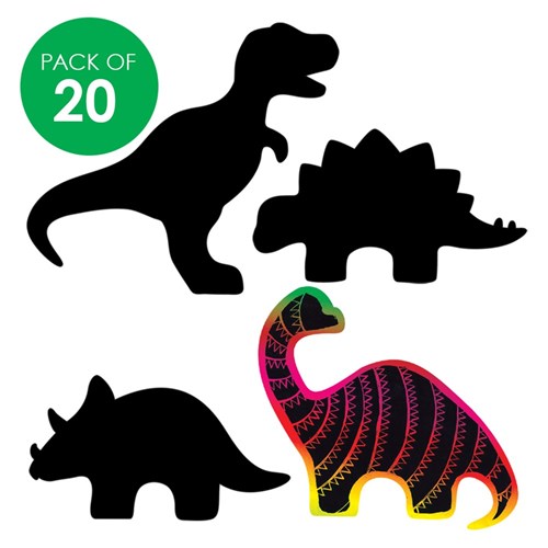 Scratch Board Dinosaurs - Pack of 20