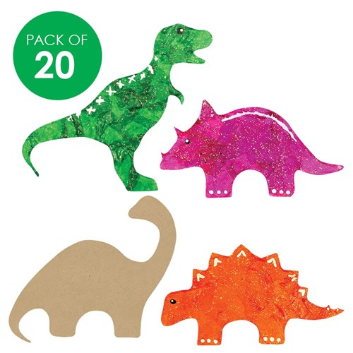 Wooden Dinosaur Shapes - Pack of 20